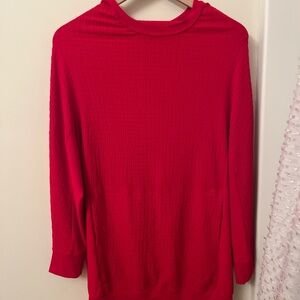 Sympli Vibrant Red Textured Blouse